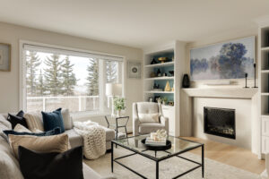 Hawkwood Calgary Full Renovation Living Room Interior Design