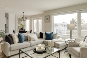 Hawkwood Calgary Full Renovation Living Room Interior Design